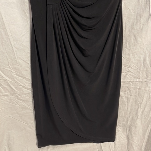 Connected Apparel Dress 8 Black Sparkle Drape Nwot Stretch Formal Mother Bride - Picture 3 of 10